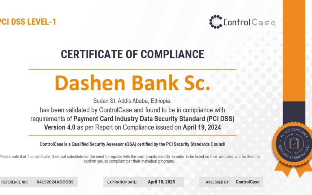 Dashen Bank Secured Payment Card Industry Data Security Standard.
